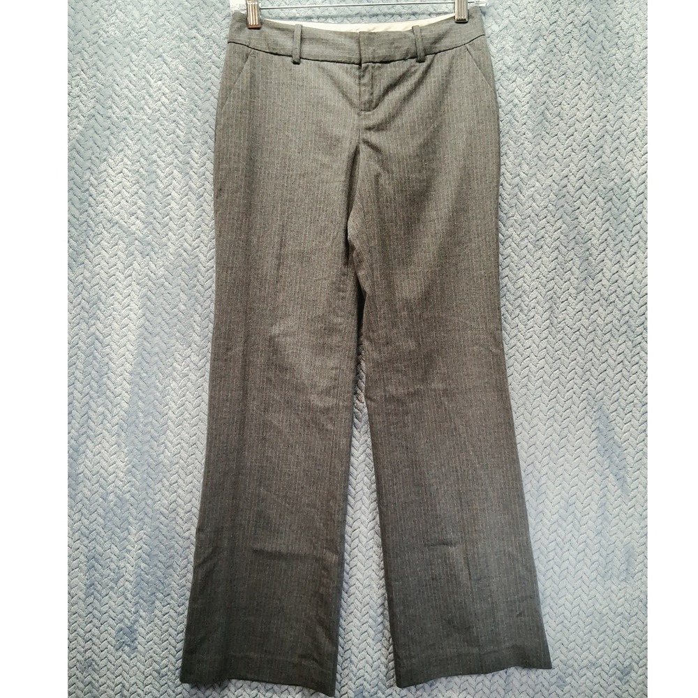 Banana Republic Petites Gray Pinstripe Wide Leg Dress Pants Size 00P Trousers